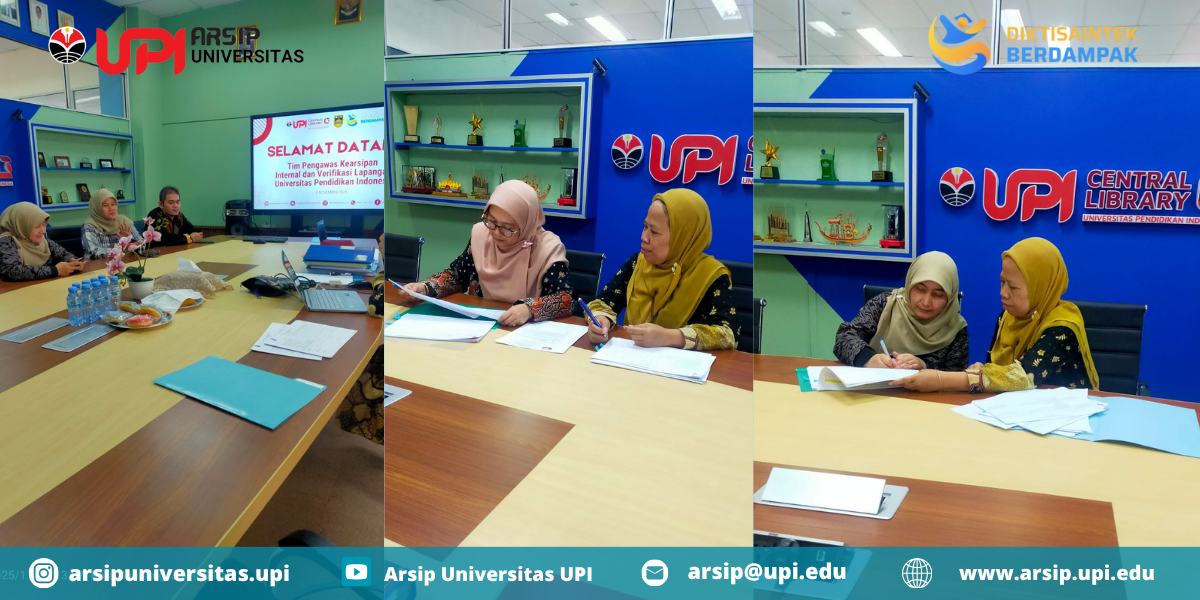 Verifikasi Lapangan Pengawasan Kearsipan Internal UPI Tahun 2025 di Perpustakaan