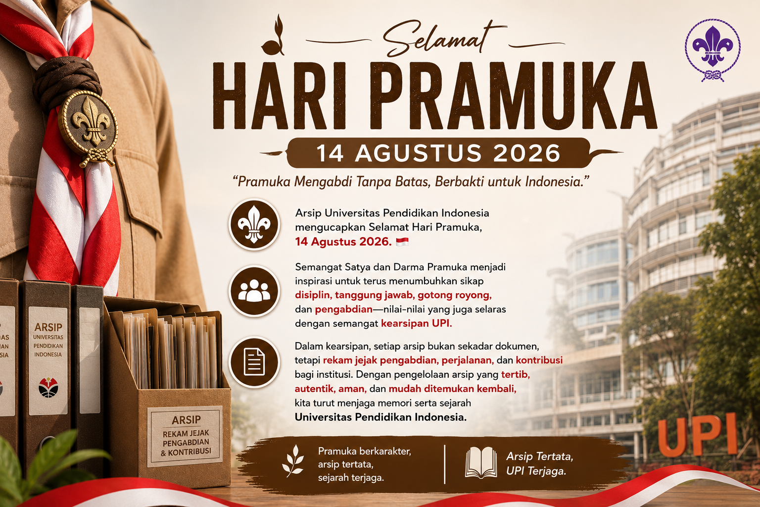 Arsip Universitas UPI: Semangat Pramuka dan Kearsipan, Menjaga Jejak Pengabdian untuk Generasi Mendatang